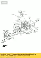 14091S161, Kawasaki, deksel, cilinderkop, fr lv1000- kawasaki klv 1000 2004 2005, Nieuw