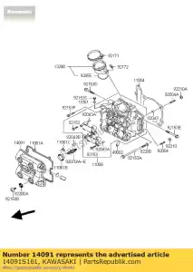 kawasaki 14091S161 coperchio, testata, fr lv1000- - Il fondo