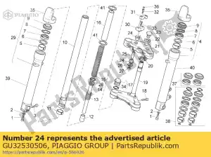 Piaggio Group GU32530506 rubberen afstandsstuk - Onderkant