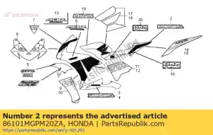 honda 86101MGPM20ZA merk, honda (70mm) * type2 * (type2) - Onderkant