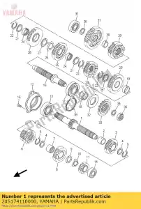 yamaha 20S174110000 eje, principal - Lado inferior