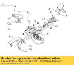 Here you can order the front mudguard from Piaggio Group, with part number 64759000EE: