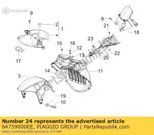 Piaggio Group 64759000EE front mudguard - Bottom side