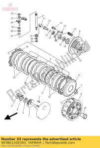 yamaha 903861209300 casquillo (256-11154-00) - Lado inferior