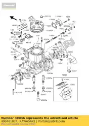 Aquí puede pedir gobernador de barra kx250-l2 de Kawasaki , con el número de pieza 490461074: