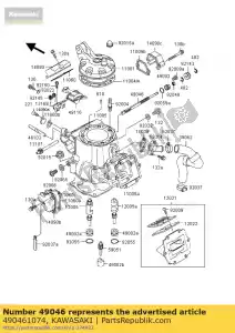 kawasaki 490461074 gobernador de barra kx250-l2 - Lado inferior