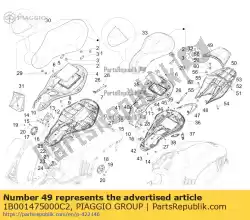 Ici, vous pouvez commander le selle arrière auprès de Piaggio Group , avec le numéro de pièce 1B001475000C2: