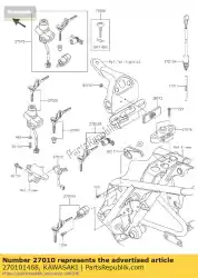 Ici, vous pouvez commander le interrupteur, béquille latérale ej650-a4 auprès de Kawasaki , avec le numéro de pièce 270101468: