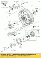 420410118, Kawasaki, moyeu de pignon, 42t ex300adf kawasaki  ninja z 300 2013 2014 2015 2016 2017 2018, Nouveau