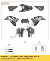 78008199100, KTM, juego de calcomanías cpl. sixdays cl 07 ktm exc 125 250 300 450 530 2008, Nuevo