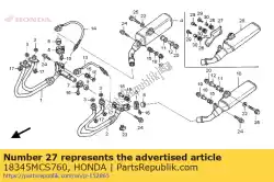 Aquí puede pedir cubierta, silenciador de Honda , con el número de pieza 18345MCS760: