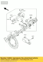 430411662DJ, Kawasaki, remklauw, rr, zwart kawasaki ZX ninja r 600 900 6 9, Nieuw