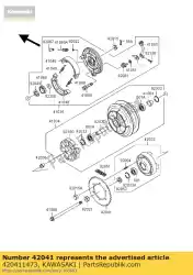 Here you can order the sprocket-hub,42t from Kawasaki, with part number 420411473: