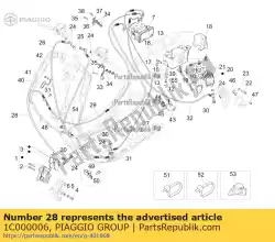 Aqui você pode pedir o tubulação hidráulica do freio (terminal de pinos) em Piaggio Group , com o número da peça 1C000006: