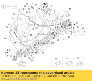 Piaggio Group 1C000006 tubulação hidráulica do freio (terminal de pinos) - Lado inferior