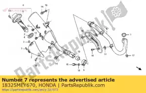 honda 18325MEY670 garde, chaleur de silencieux - La partie au fond