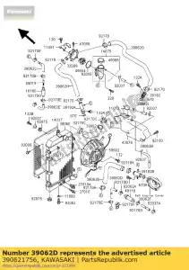 Kawasaki 390621756 hose-cooling,cab-chac - Bottom side