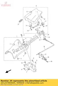 yamaha 2D12478E0000 cable, cerradura de asiento - Lado inferior