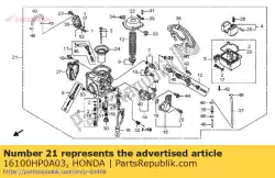 Aquí puede pedir no hay descripción disponible en este momento de Honda , con el número de pieza 16100HP0A03: