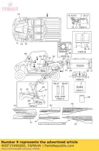 yamaha 4XEF15490000 rondella, muffa del parafango - Il fondo