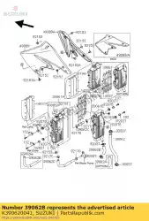 Here you can order the hose-cooling,ra from Suzuki, with part number K390620041: