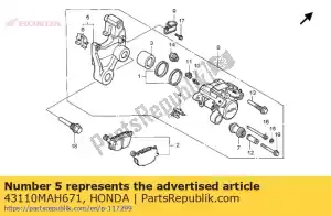 Honda 43110MAH671 soporte comp., rr. freno - Lado inferior