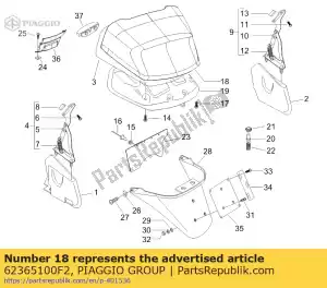 Piaggio Group 62365100F2 puerta de arranque - Lado inferior