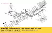 43310MCS611, Honda, mangueira comp. a, rr. freio honda st 1300 2002 2003 2004 2006 2007 2008 2009, Novo