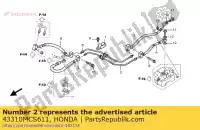 43310MCS611, Honda, tubo comp. a, rr. freno honda st 1300 2002 2003 2004 2006 2007 2008 2009, Nuovo