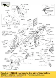 Aquí puede pedir motor de cubierta, rh, ébano / g klx25 de Kawasaki , con el número de pieza 49132516827W: