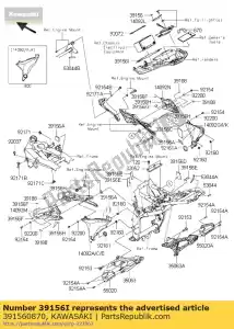 kawasaki 391560870 pad,cord cover zr800ads - Bottom side