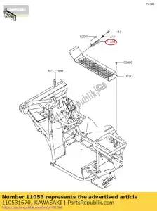 kawasaki 110531670 01 support, levier d'accélérateur - La partie au fond