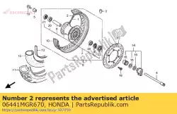 Here you can order the no description available at the moment from Honda, with part number 06441MGR670: