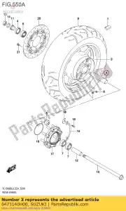 suzuki 6473140H00 spacer, achterwiel - Onderkant