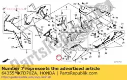 kapconstructie, l. Middle(wl) *r334* overwinning rood van Honda, met onderdeel nummer 64355MKFD70ZA, bestel je hier online: