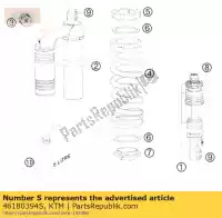 46180394S, KTM, écrou de réglage m52x1,5 ktm super duke super enduro supermoto 950 990 2005 2006 2007 2008 2009, Nouveau