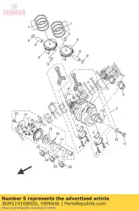 yamaha 3GM11416B000 rodamiento plano, cigüeñal 1 - Lado inferior