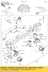 Here you can order the 01 bracket,sublamp,rh from Kawasaki, with part number 110570625: