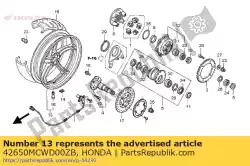 wheel sub assy., rr. * type2 * (type2) van Honda, met onderdeel nummer 42650MCWD00ZB, bestel je hier online: