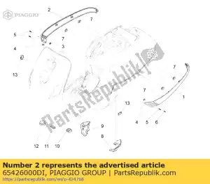 Piaggio Group 65426000DI carenagem inferior direita - Lado inferior