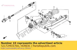 shim, pivot, 1. 10 van Honda, met onderdeel nummer 52172MCS760, bestel je hier online: