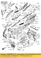 Aquí puede pedir carenado, fr, lh, m. A. Black sc300a de Kawasaki , con el número de pieza 55028Y003950: