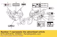 87512KPC870, Honda, etiqueta, accesorio l honda xl varadero v xl125v 125 , Nuevo