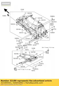 Kawasaki 321800001 frame-sub-comp - La partie au fond