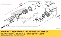 Ici, vous pouvez commander le démarreur de moteur auprès de Honda , avec le numéro de pièce 31200HR6B01: