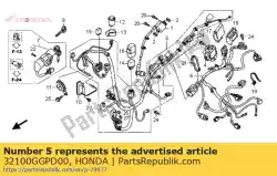 Aquí puede pedir arnés de alambre de Honda , con el número de pieza 32100GGPD00: