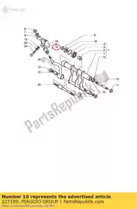 Piaggio Group 227199 platte ring 12.5x34x3 - Onderkant