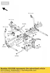 Here you can order the bolt,flanged,10x117 from Kawasaki, with part number 921530664: