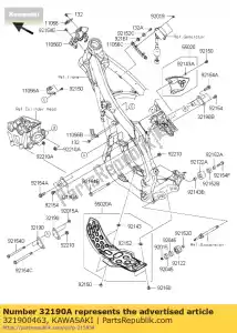 Kawasaki 321900463 wspornik silnika, upp, lewa - Dół