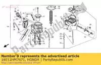 16012HM7671, Honda, naald set, jet honda trx 400 2000 2001 2002, Nieuw